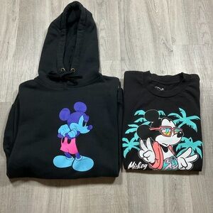 Nuff Youth Size Small 7-8 Boys Hoodie Tee Shirt Mickey Lot Of 2